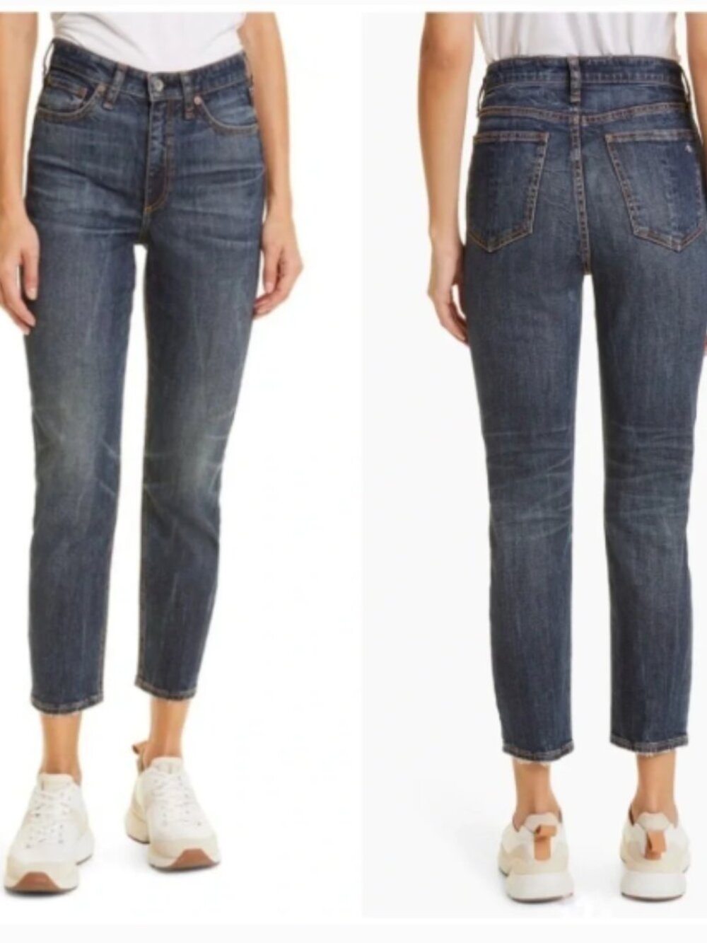 Rag & Bone Nina High Rise Ankle Cigarette in Tanzanite Wash Jeans Size 27